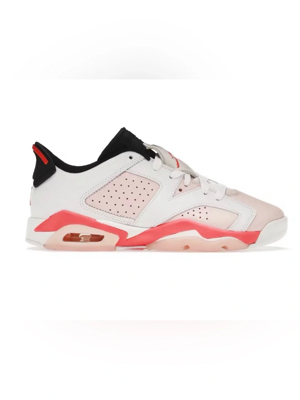Size 7Y- Air Jordan 6 Retro Low White/Atmosphere- Infrared 23 768878-102
